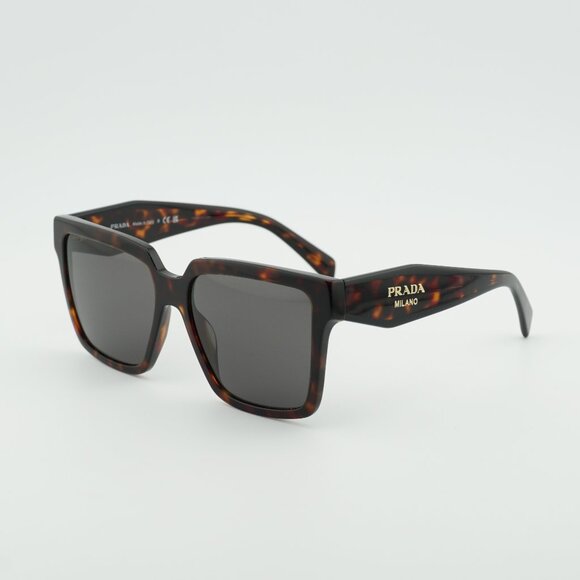 Prada PR24ZS 17N40L Sunglasses Root Tortoise Square Frame, Dark Grey Lenses main image 9